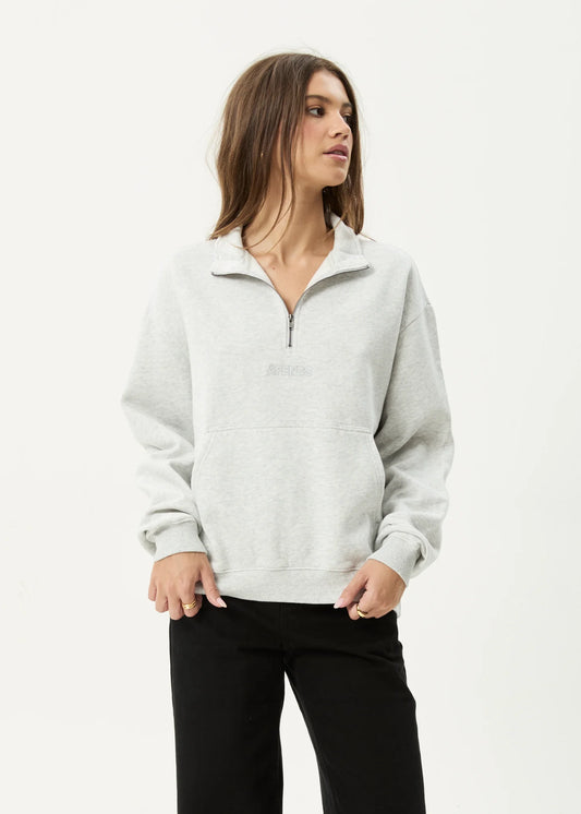 Carter Quarter Zip Jumper - Grey Marle