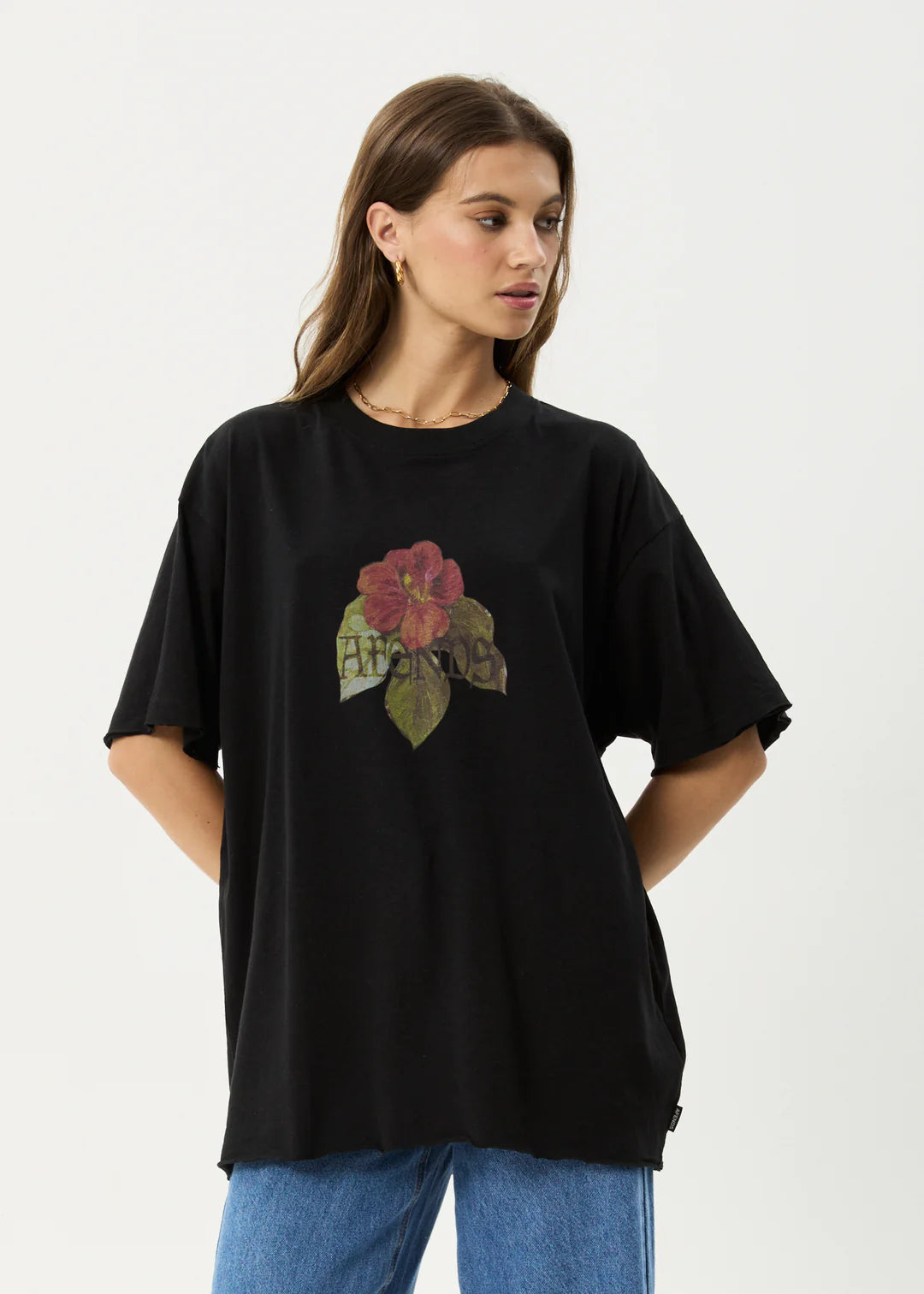 Wildflower - Hemp Oversized Tee - Black