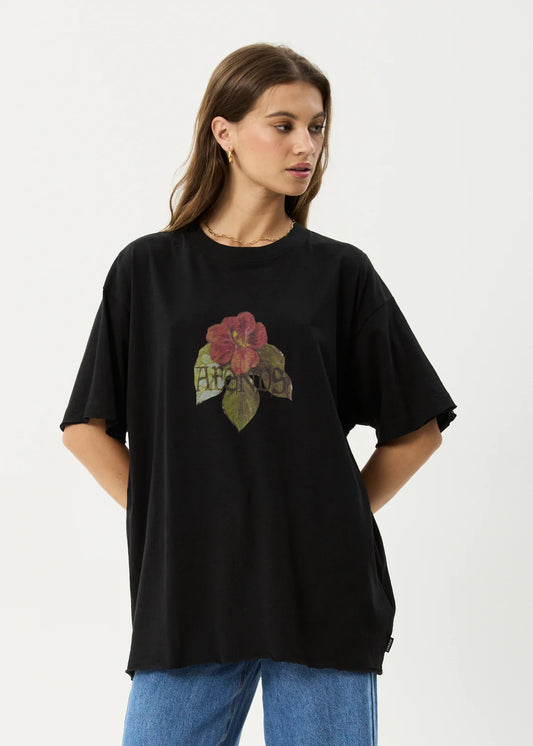 Wildflower - Hemp Oversized Tee - Black