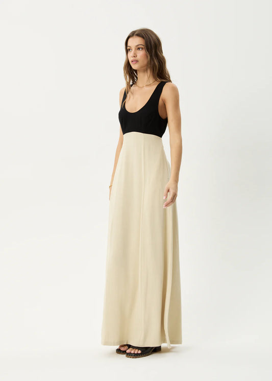Charlotte Maxi Dress - Biscuit/Black