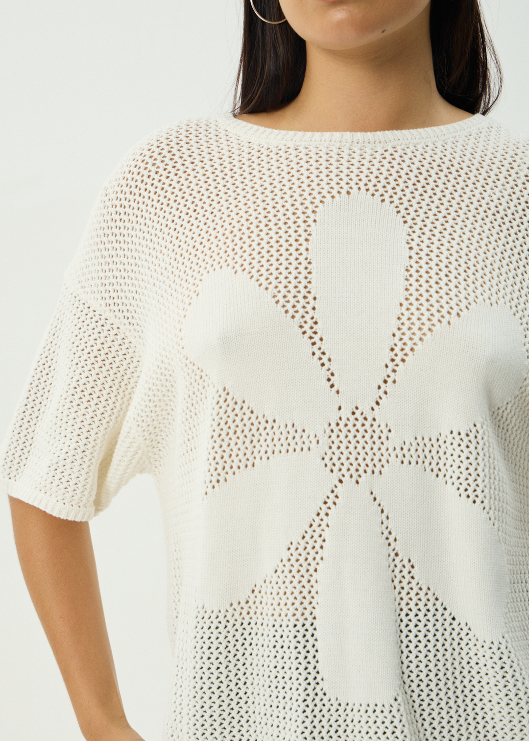 Riley - Knit Tee - White