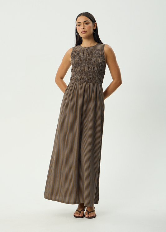 Cyrus Maxi Dress - Coffee Stripe