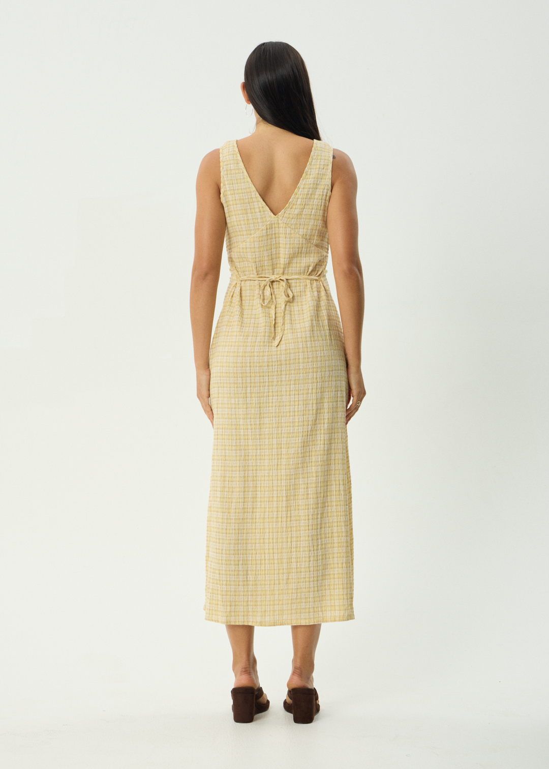 Sunday - Seersucker Check Maxi Dress - Lemon Check