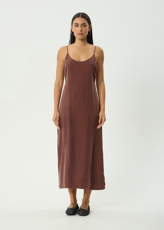 Valley - Cupro Midi Dress - Hazelnut