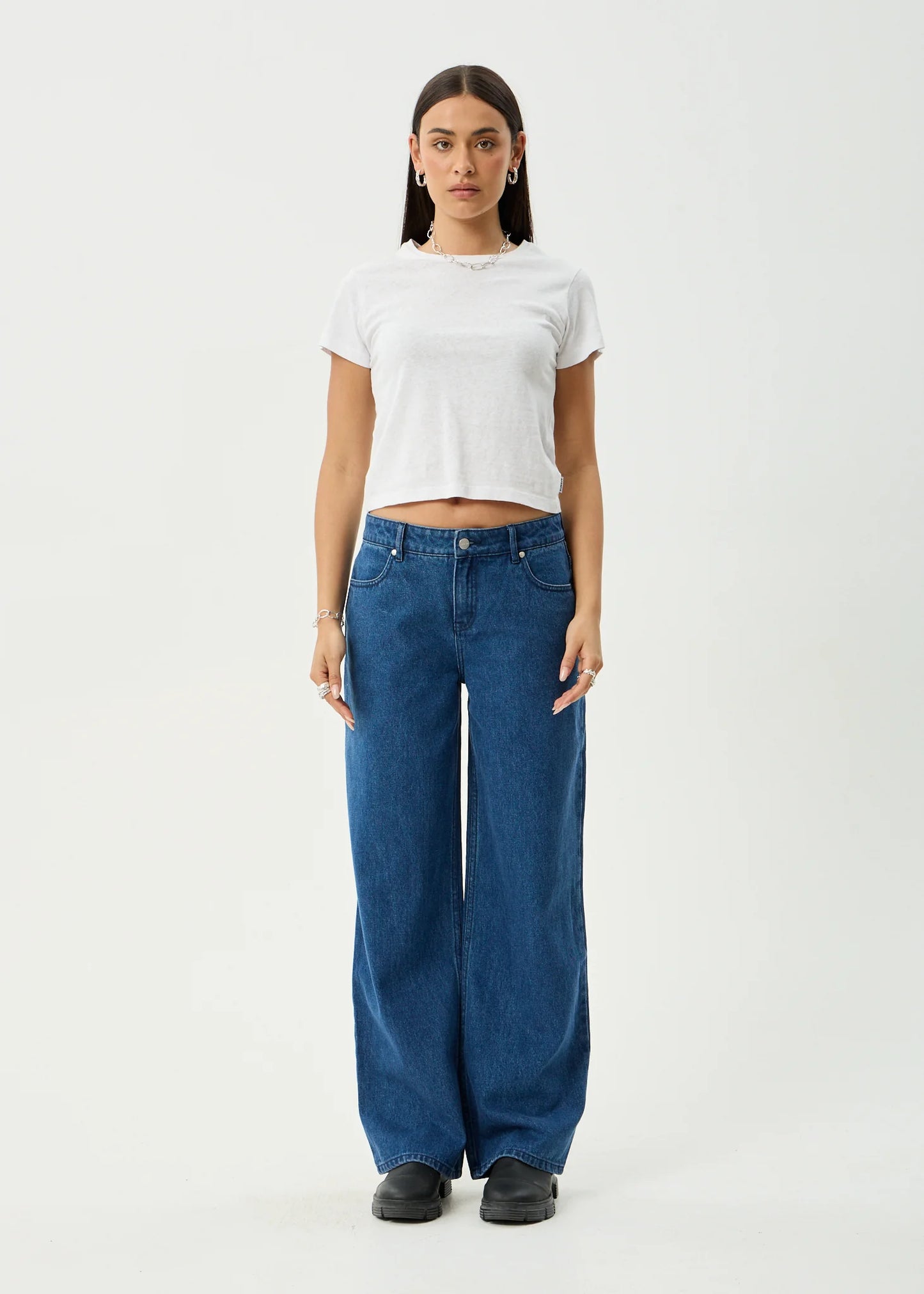 Alyra - Low Rise Wide Leg Jean - Authentic Blue