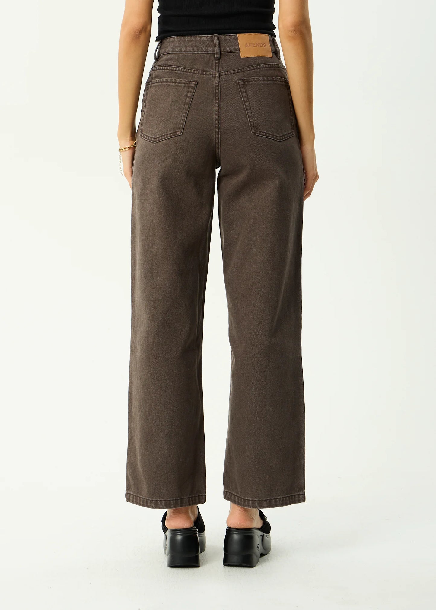 Bella - Denim Wide Leg Baggy Jean - Washed Coffee