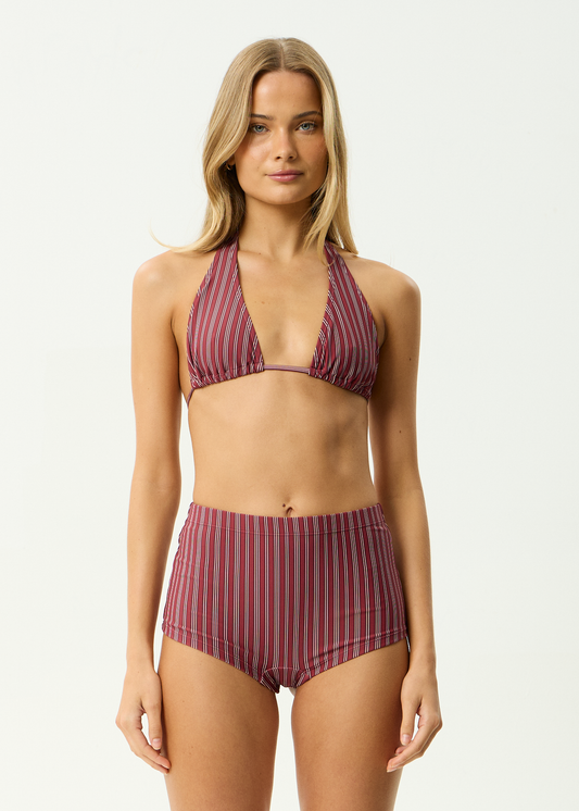 Ledger - Bikini Top - Burgundy Stripe