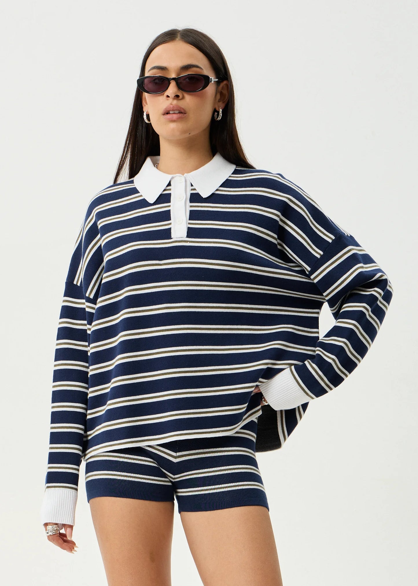 Delta Knit Shirt - Navy Stripe