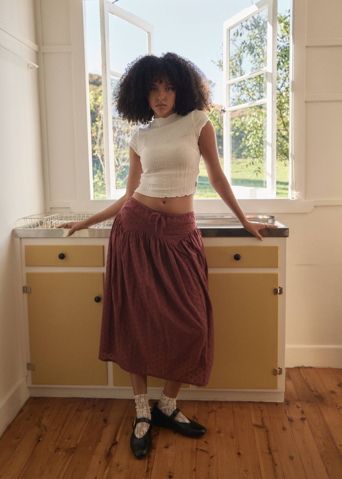 Marlow Midi Skirt - Ruby Anglaise