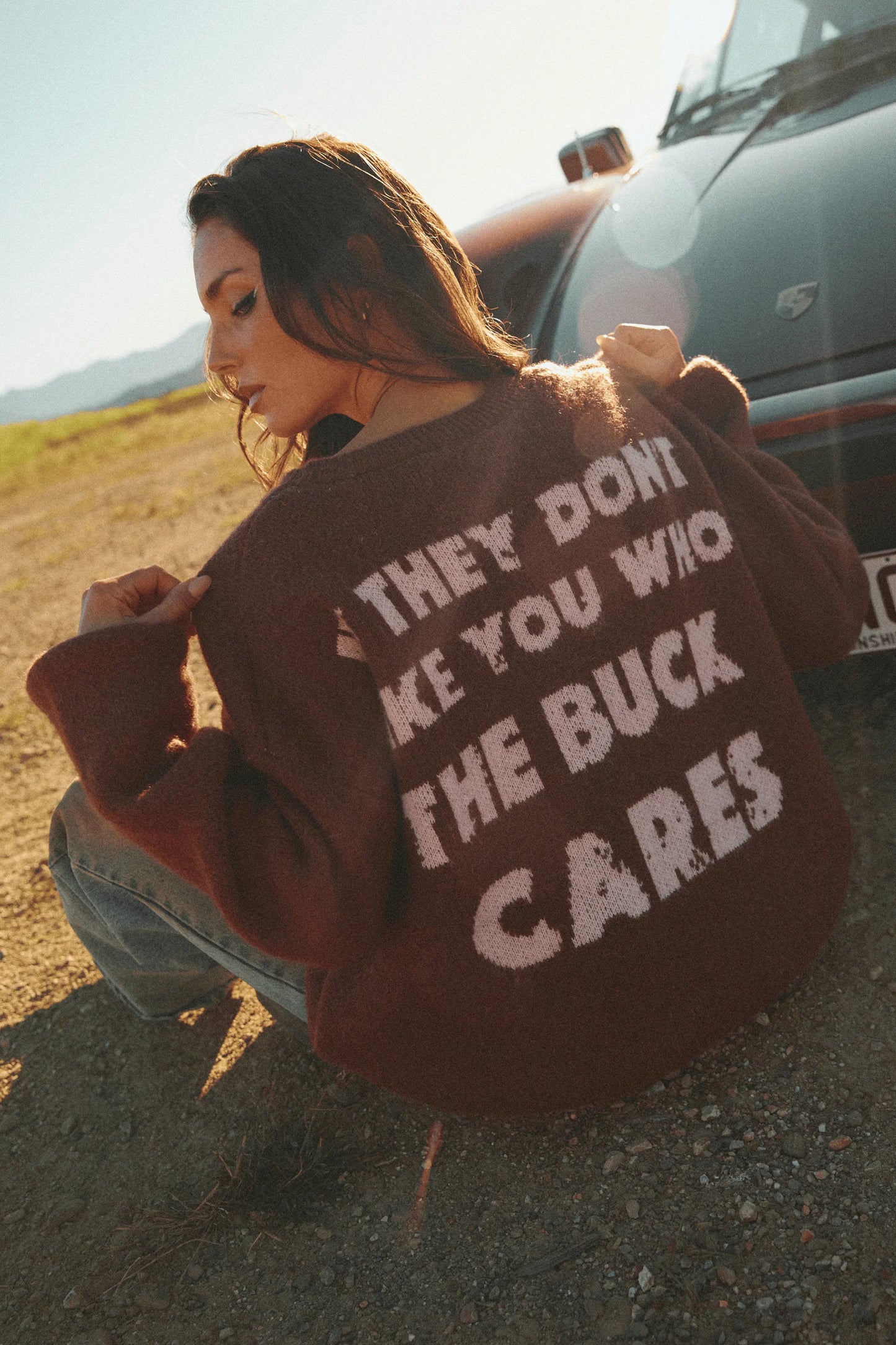 Who the Buck Cares Knit Jumper