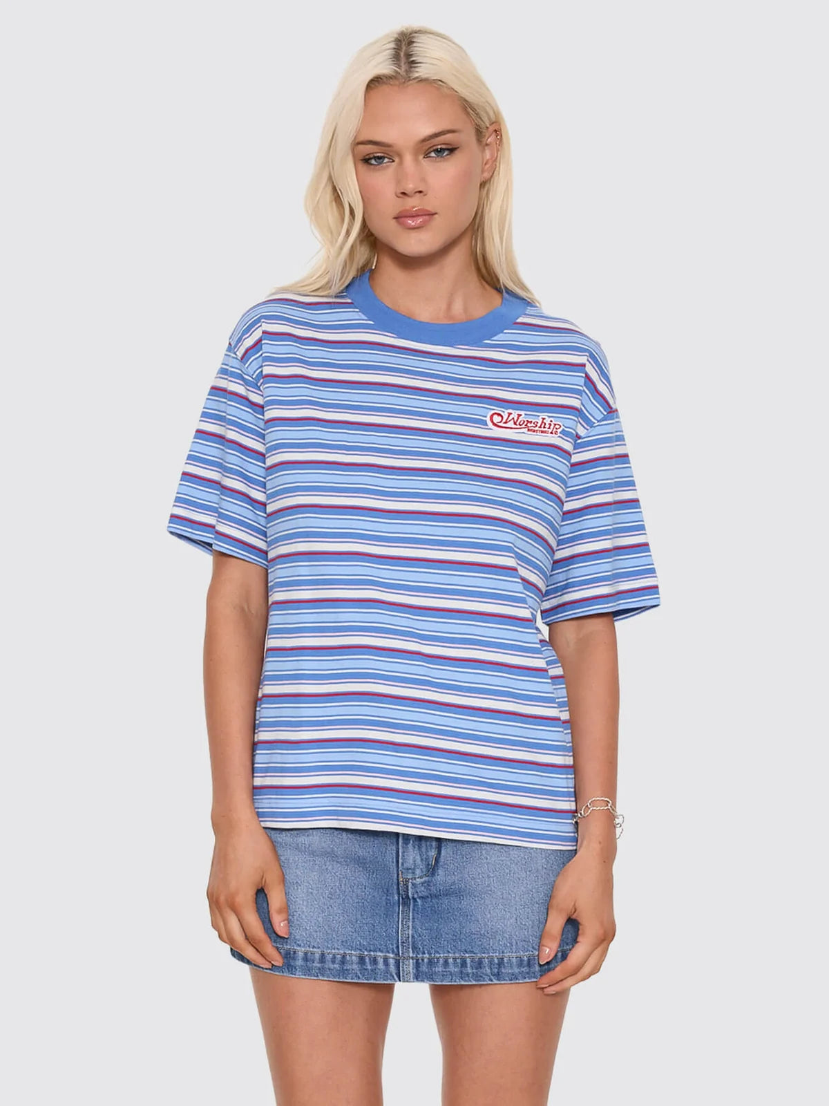 Yours Truly Stripe Regular Fit Tee - Sailor Blue