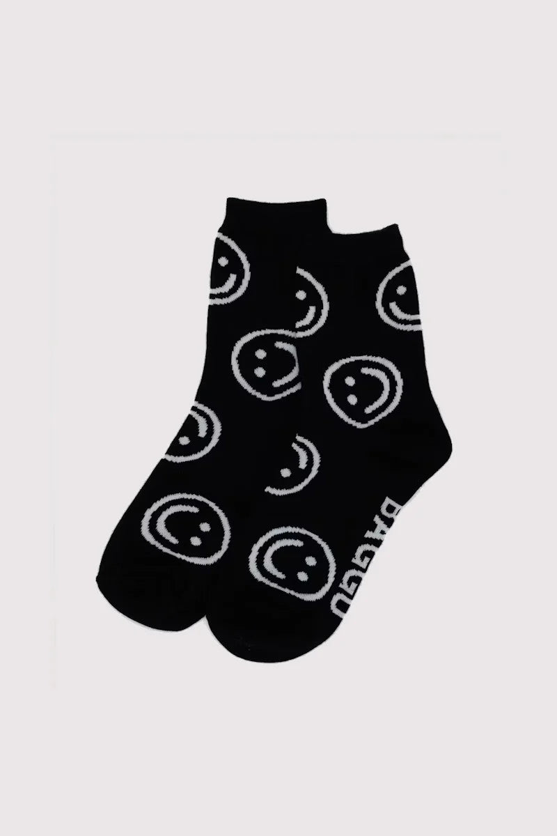 Crew Socks - Black Happy