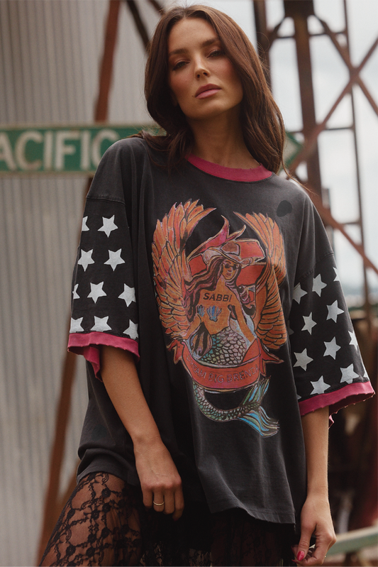 Very Oversized Vintage Dream Big Brenda Tee - Black