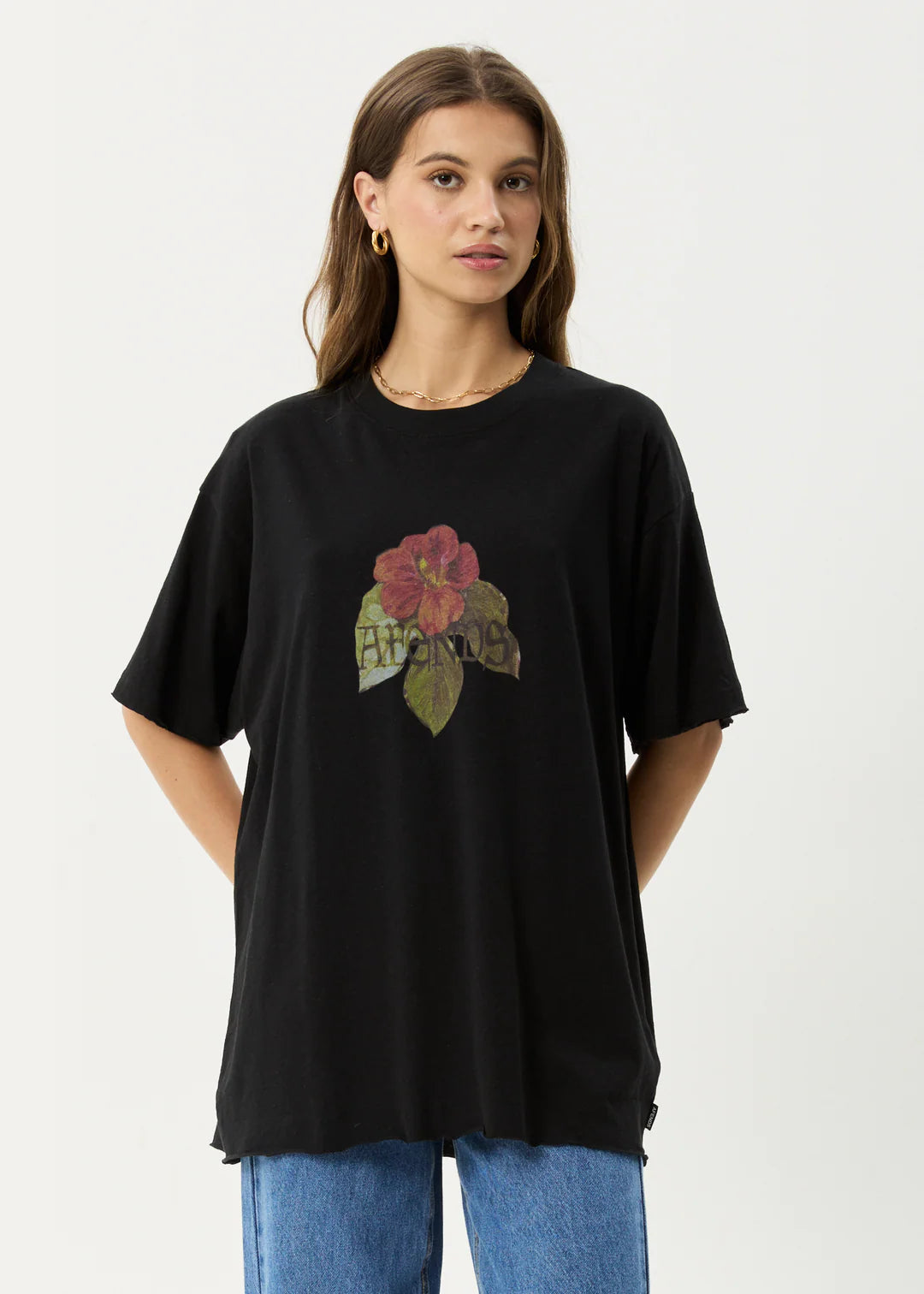 Wildflower - Hemp Oversized Tee - Black