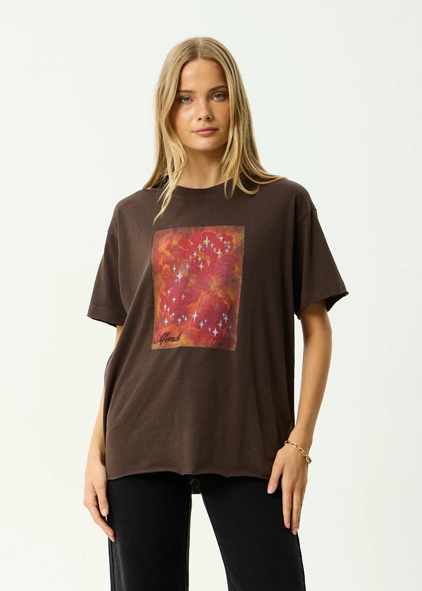 Dark Heaven Oversized Tee - Coffee