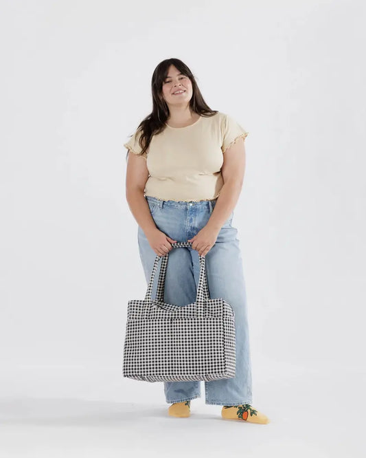 Cloud Carry-On Bag - Black & White Gingham