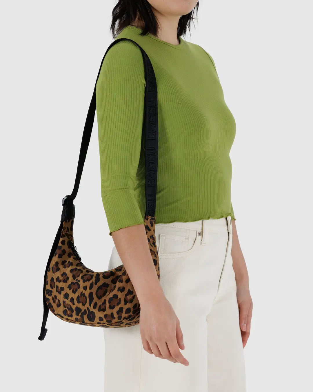 Small Nylon Crescent Bag - Leopard