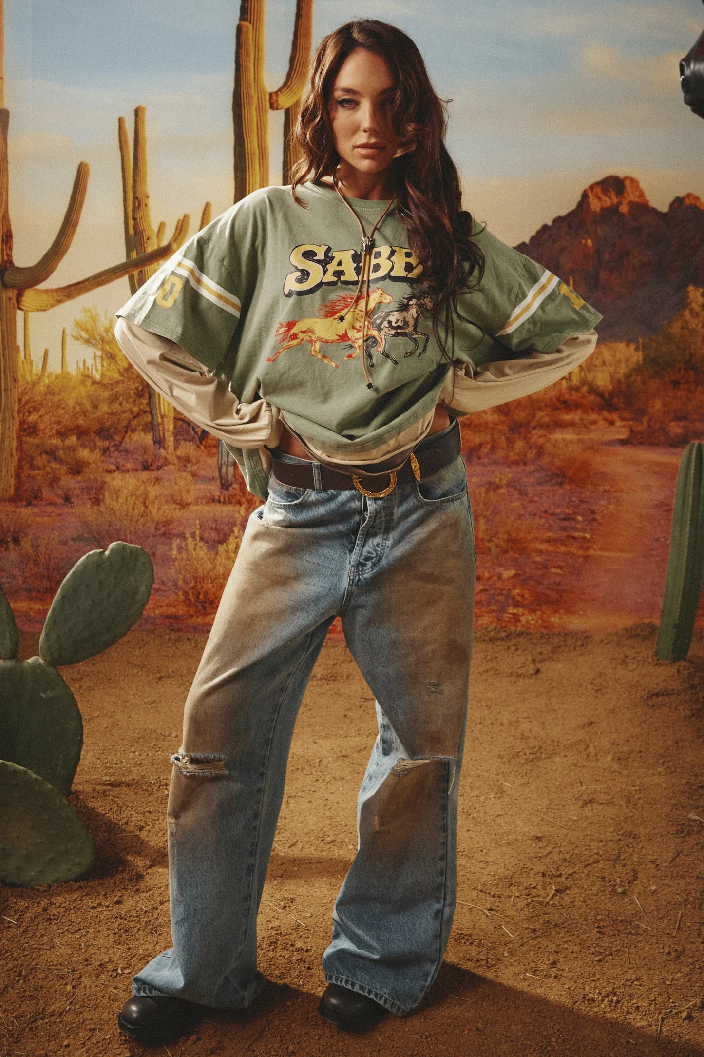 The Neigh Sayer Long Sleeve Tee - Green