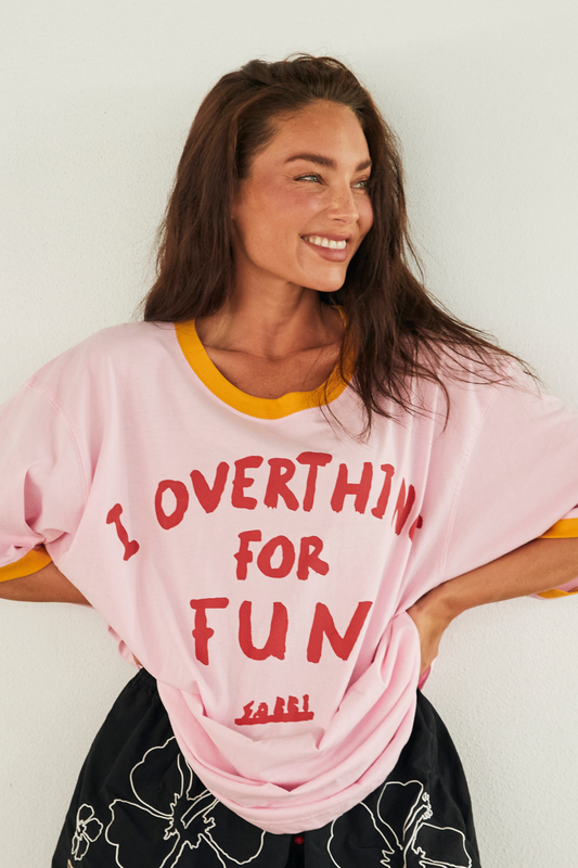 The Very Oversized Overthinker Tee - Pink