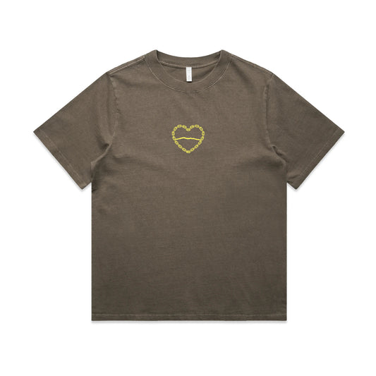 Karioi Womens Tee - Faded Chocolate/Kōwhai
