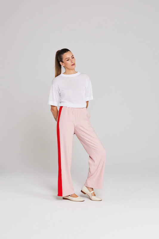 Contrast Snappy Pant - Pinky Tomato