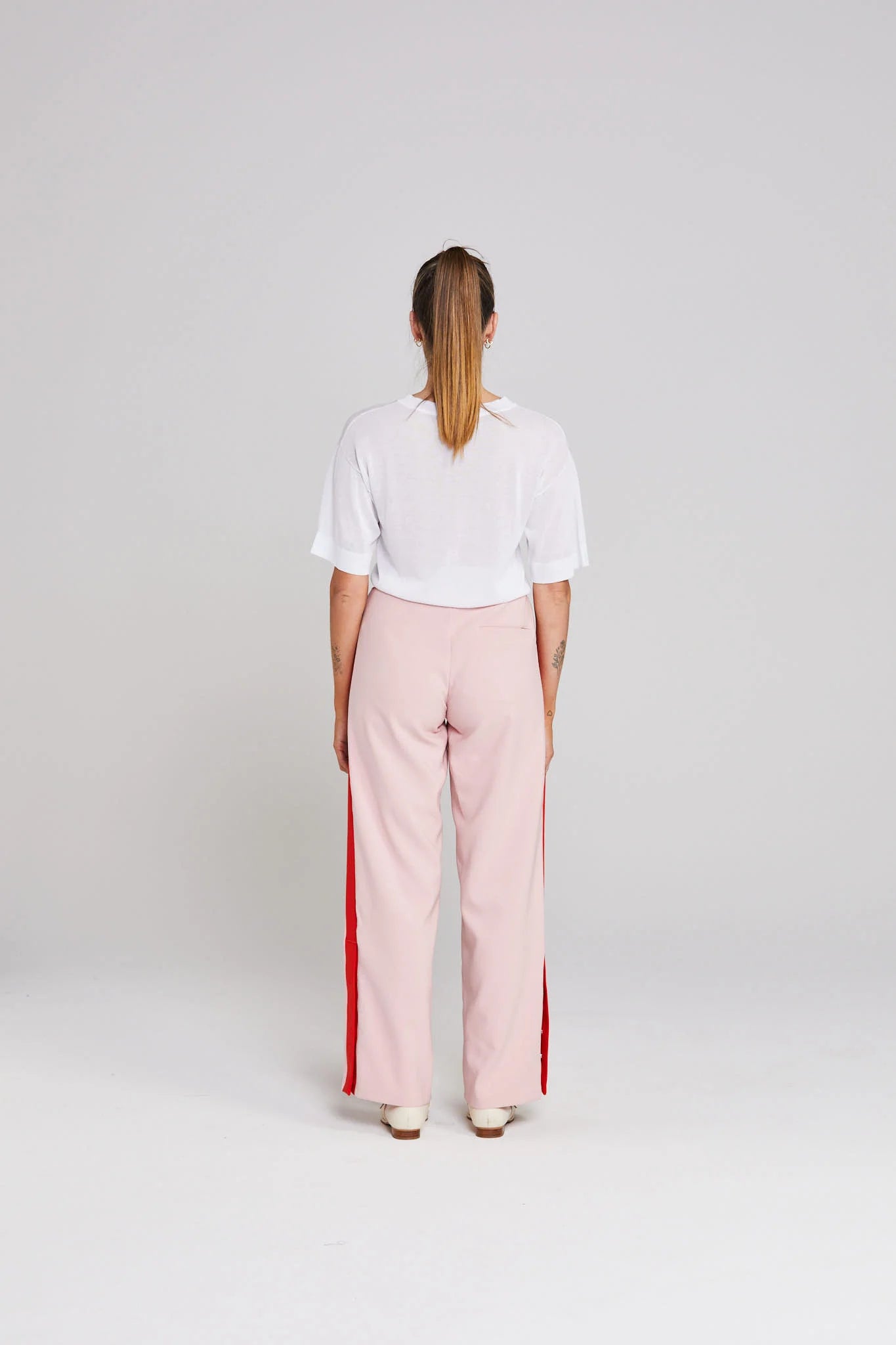 Contrast Snappy Pant - Pinky Tomato