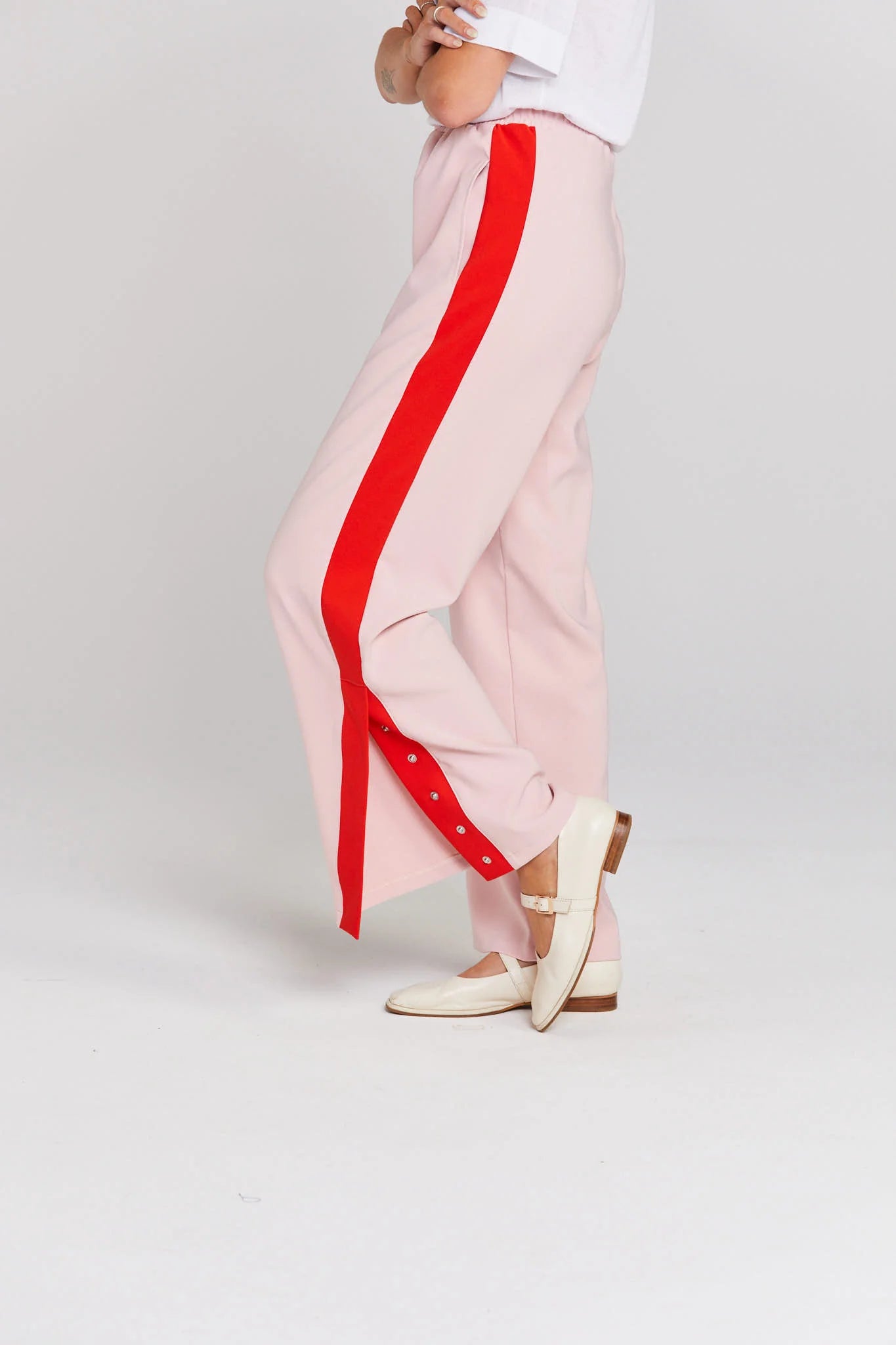 Contrast Snappy Pant - Pinky Tomato