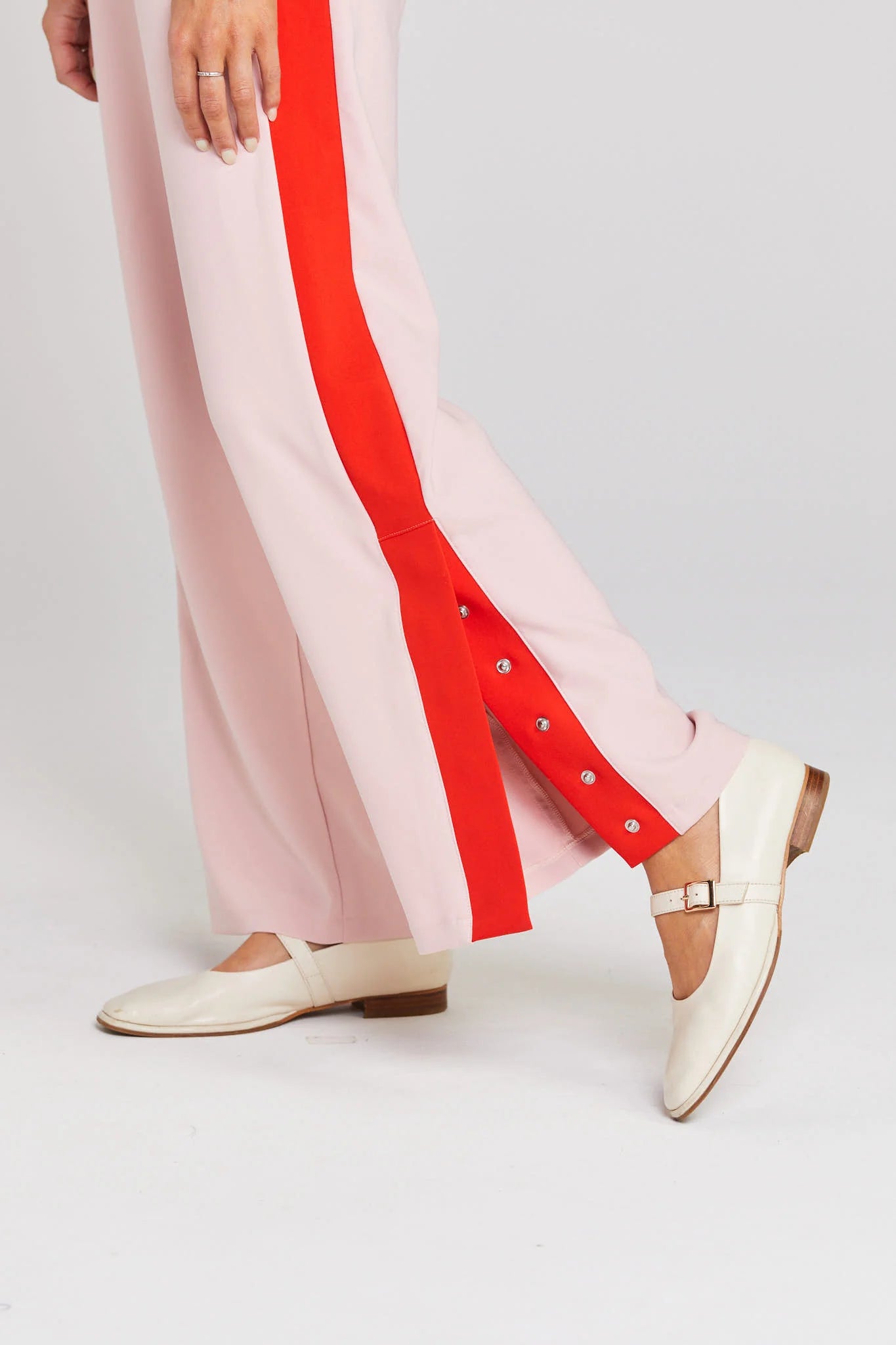 Contrast Snappy Pant - Pinky Tomato