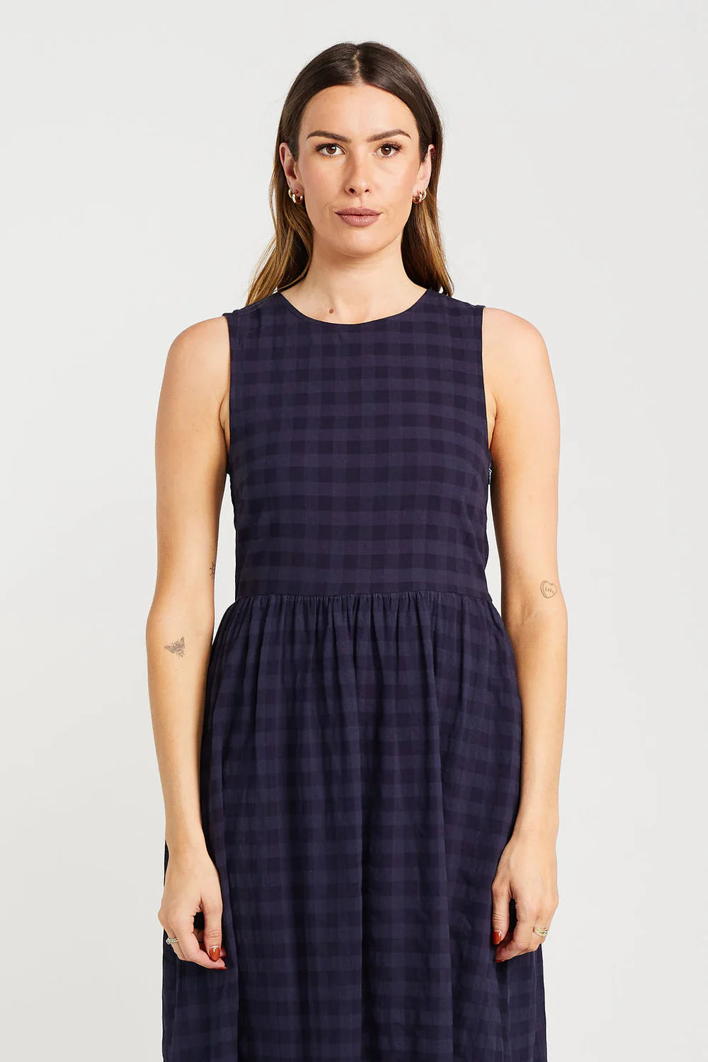 Kippah Dress - Navy Check