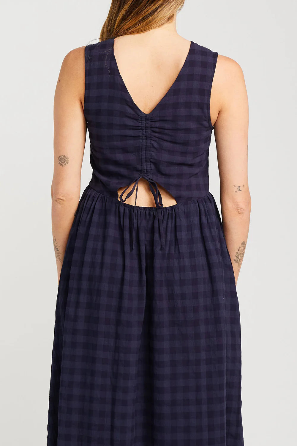 Kippah Dress - Navy Check