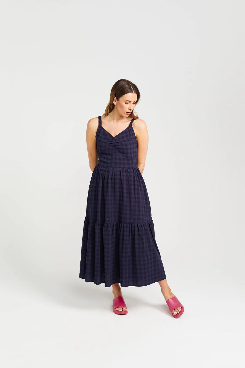 Sweet Ziggy Dress - Navy Check