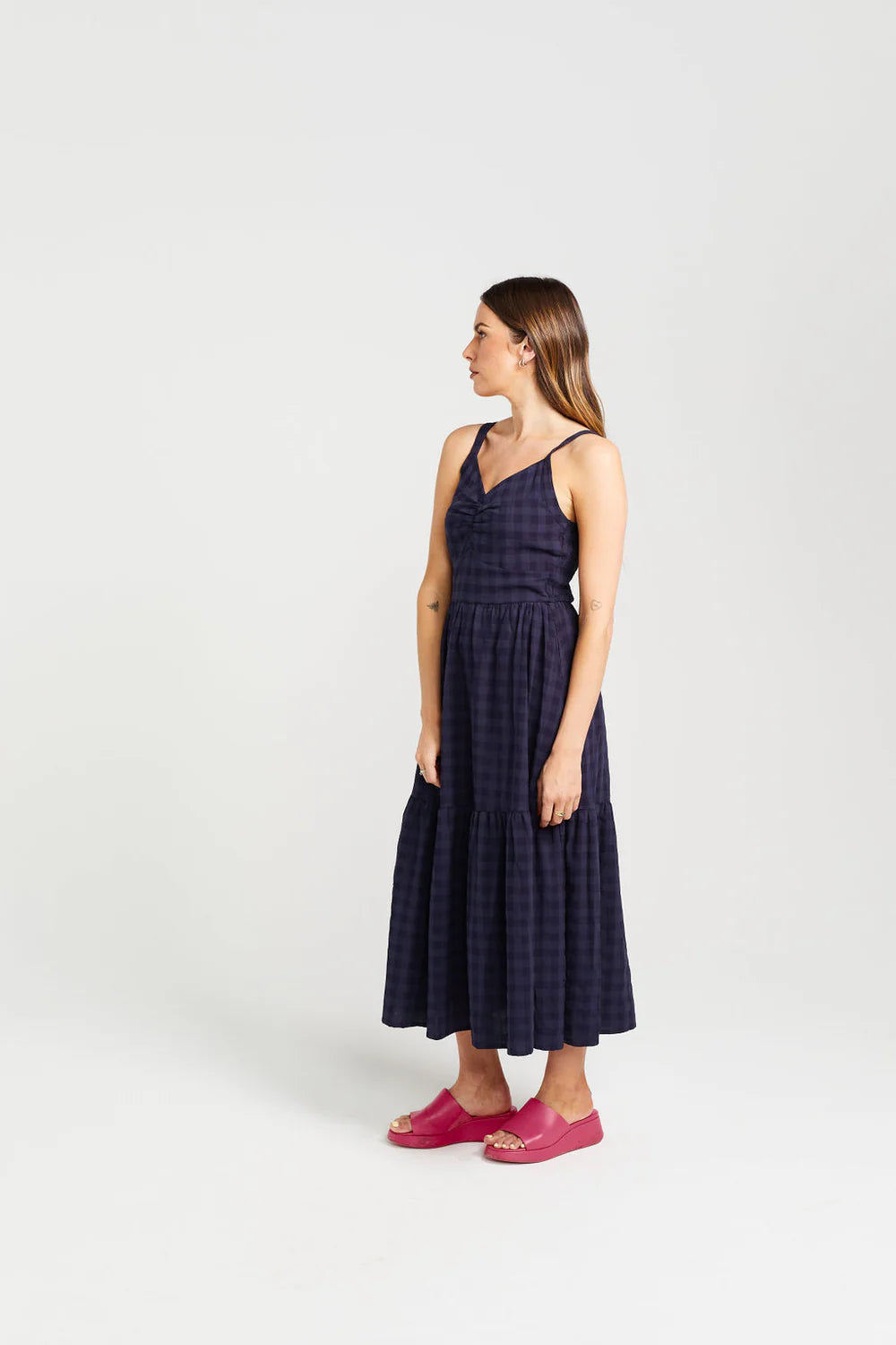 Sweet Ziggy Dress - Navy Check