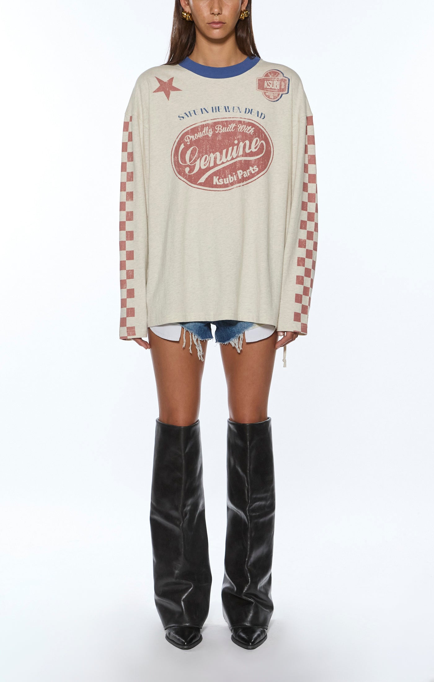 Pitt Lane LS Boyfriend SS Tee - Oat