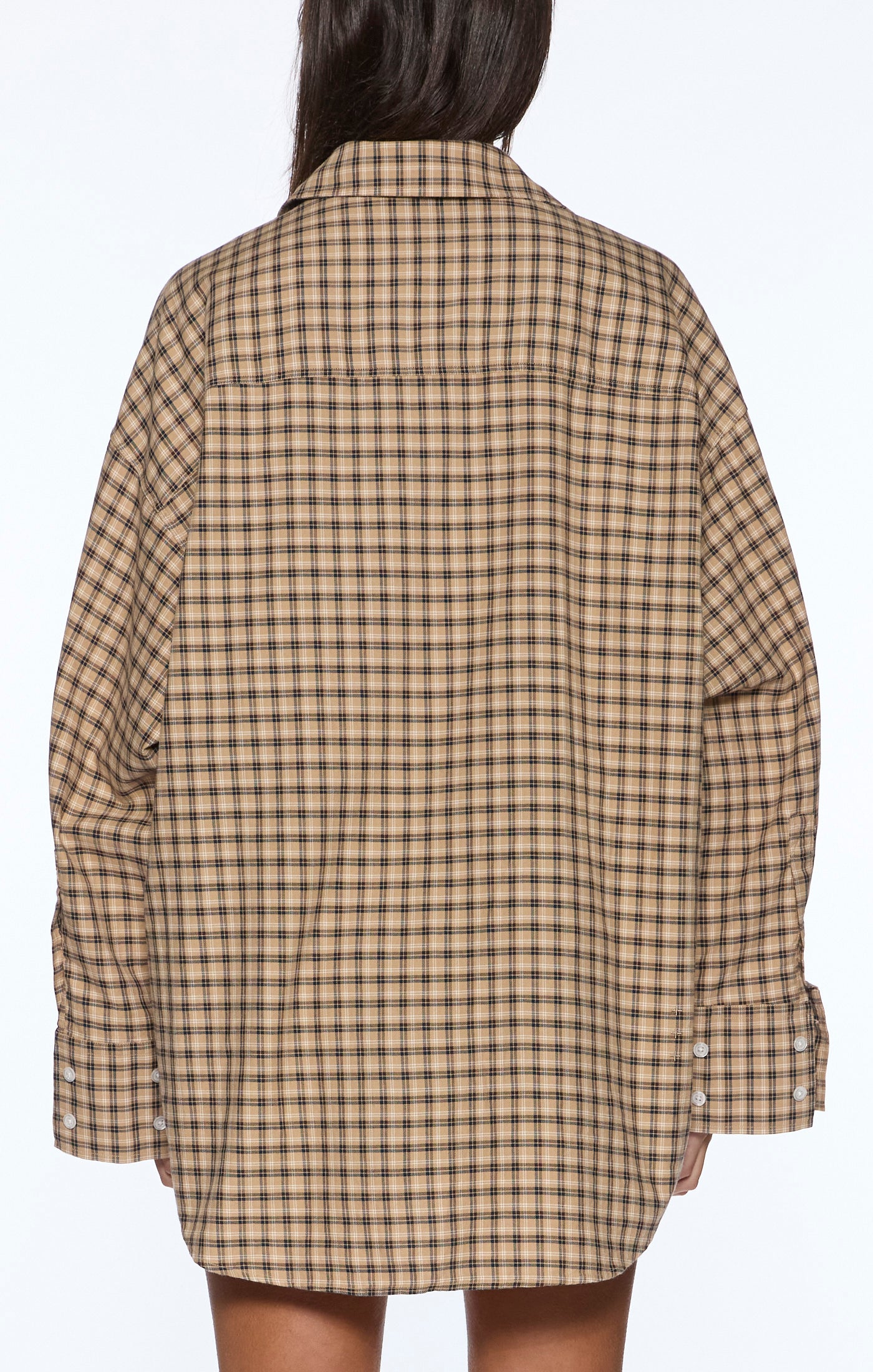 Astra LS Shirt - Tan Plaid