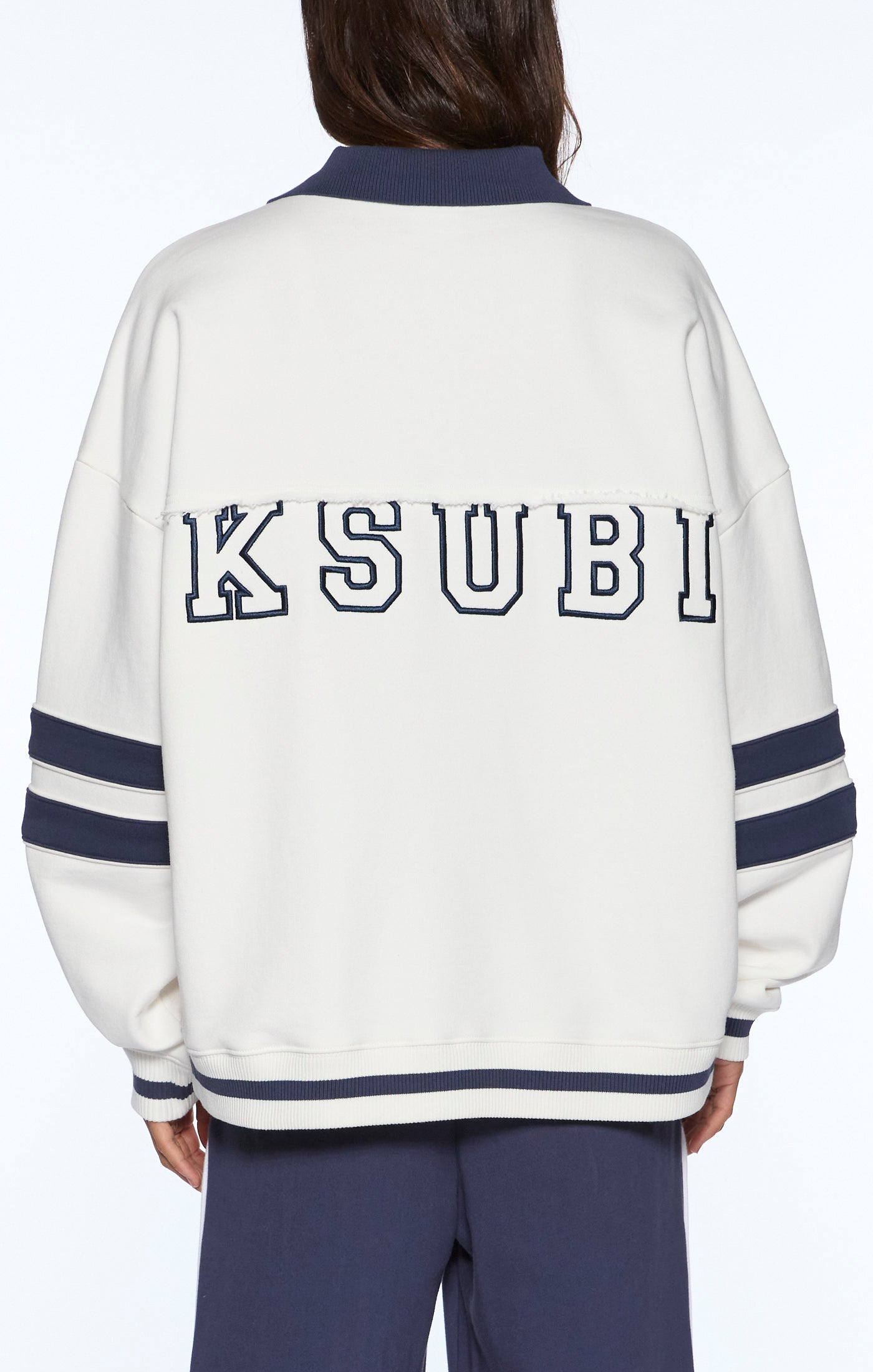 99 Boyfriend Polo Sweatshirt - Vintage White