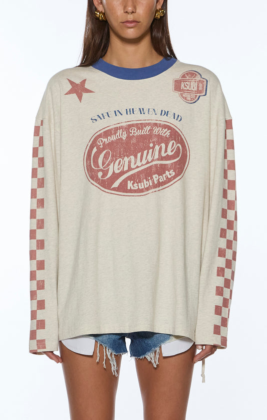 Pitt Lane LS Boyfriend SS Tee - Oat