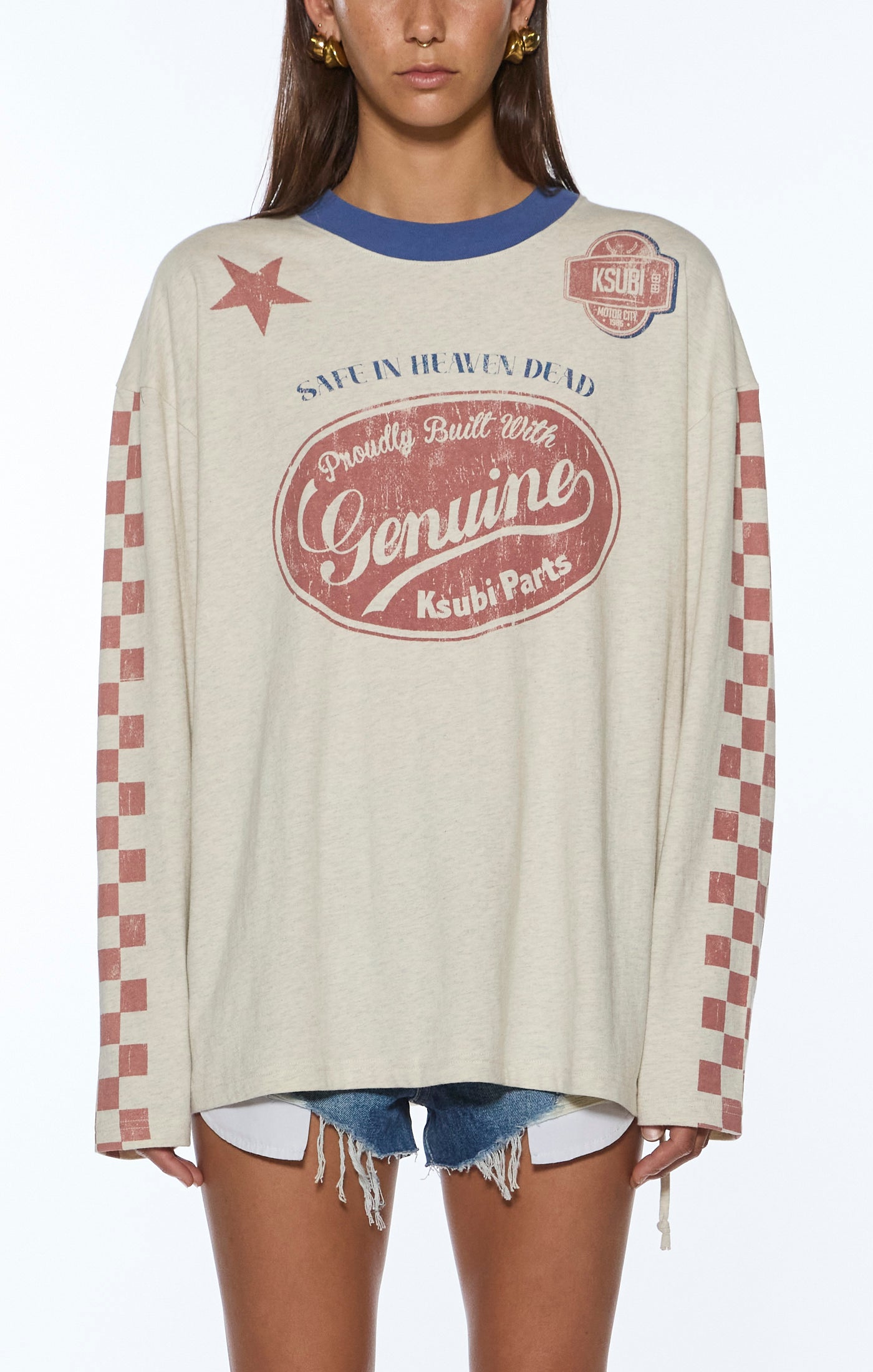 Pitt Lane LS Boyfriend SS Tee - Oat