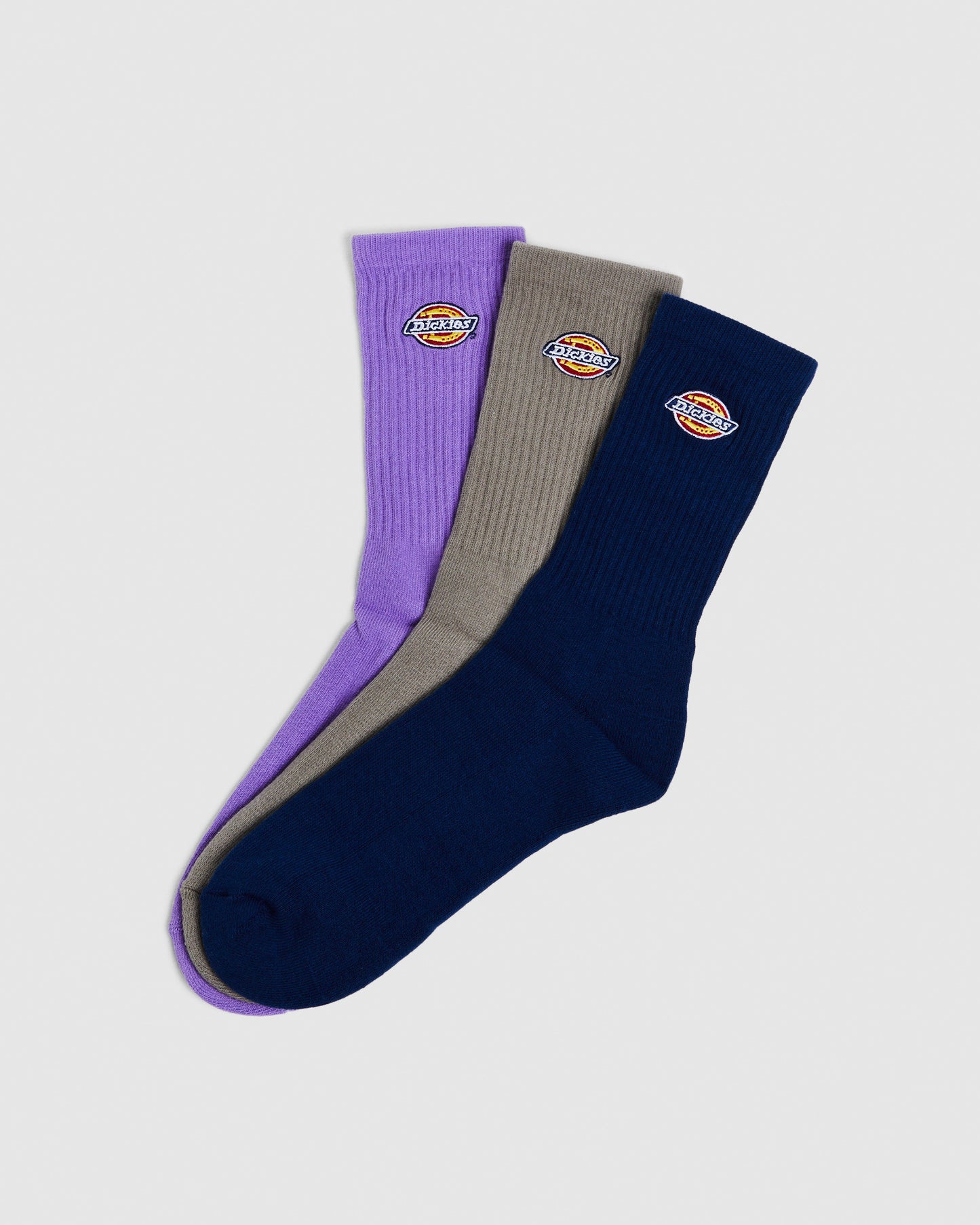 Crew Sock 3pk - Blue/Grey/Purple