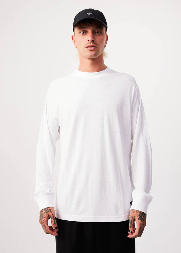 Essential - Hemp Retro Long Sleeve T-Shirt - White