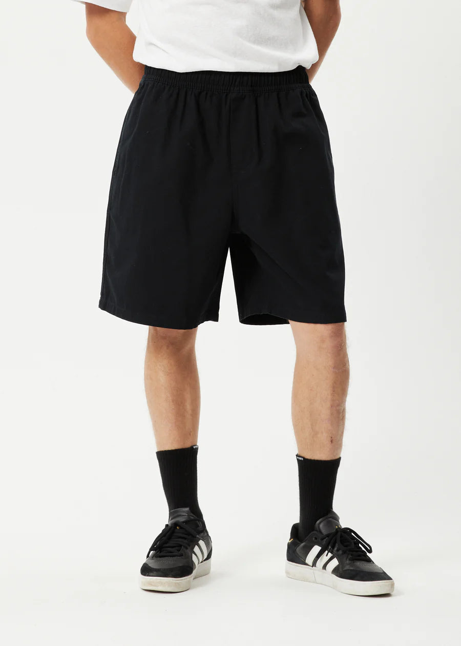 Ninety Eights - Recycled Baggy Elastic Waist Shorts - Black