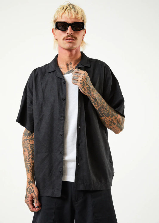 Daily - Hemp Cuban Short Sleeve Shirt - Black